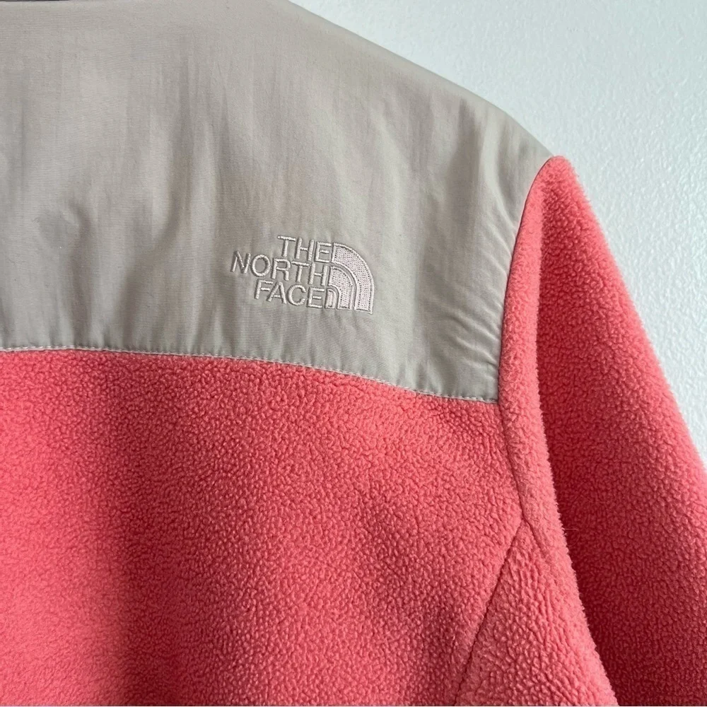 The North Face Zip Front Fleece Jacket Tea Rose Pink/Coral & Gray Girls' Size XL
